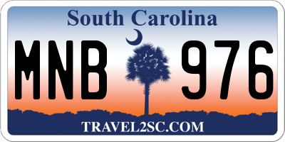 SC license plate MNB976