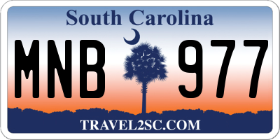 SC license plate MNB977