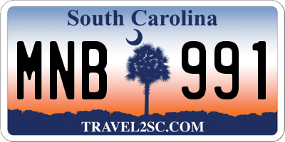 SC license plate MNB991
