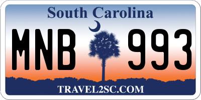 SC license plate MNB993