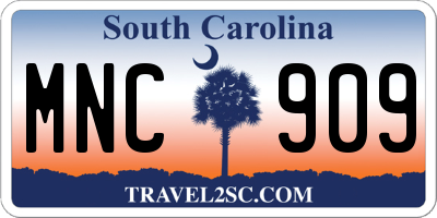 SC license plate MNC909
