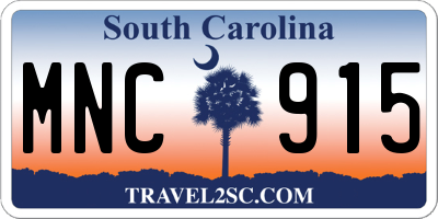 SC license plate MNC915