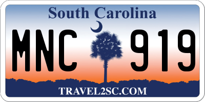 SC license plate MNC919