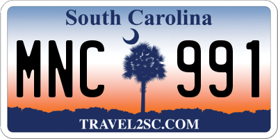 SC license plate MNC991