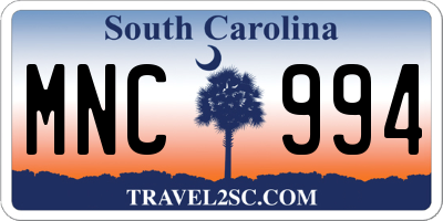 SC license plate MNC994