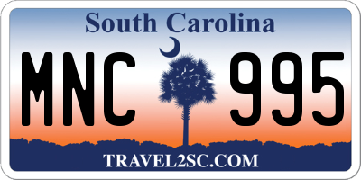 SC license plate MNC995