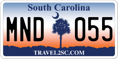 SC license plate MND055