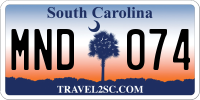 SC license plate MND074