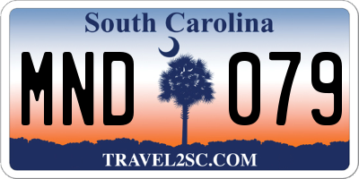 SC license plate MND079