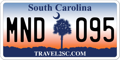 SC license plate MND095