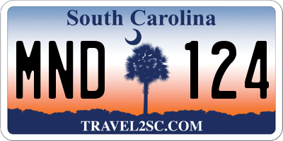 SC license plate MND124