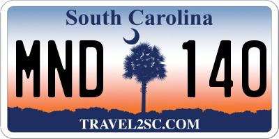 SC license plate MND140