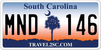 SC license plate MND146