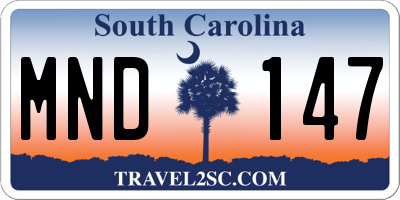 SC license plate MND147
