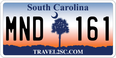 SC license plate MND161