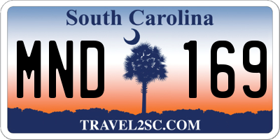 SC license plate MND169