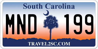SC license plate MND199