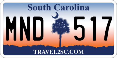 SC license plate MND517