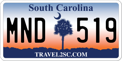 SC license plate MND519