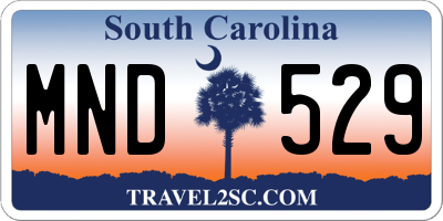 SC license plate MND529