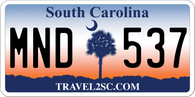 SC license plate MND537