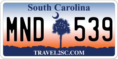 SC license plate MND539