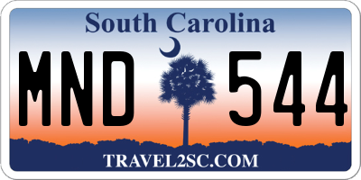 SC license plate MND544