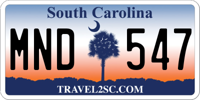 SC license plate MND547