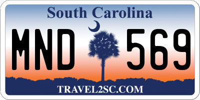 SC license plate MND569