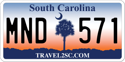 SC license plate MND571