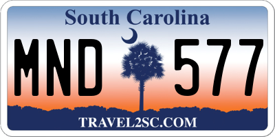 SC license plate MND577