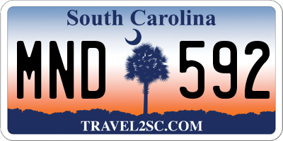 SC license plate MND592