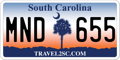 SC license plate MND655