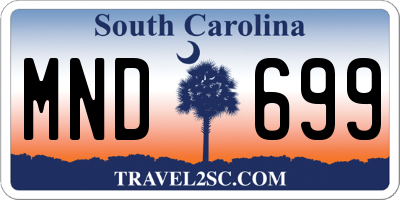 SC license plate MND699