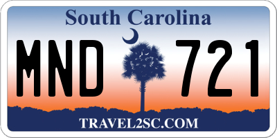 SC license plate MND721