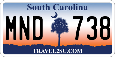 SC license plate MND738
