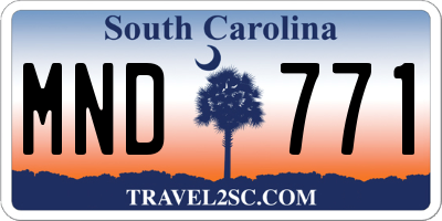 SC license plate MND771