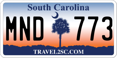 SC license plate MND773