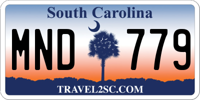 SC license plate MND779