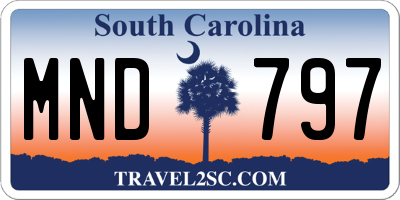 SC license plate MND797
