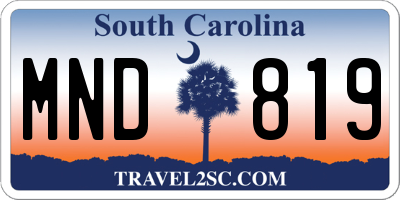 SC license plate MND819