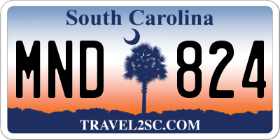 SC license plate MND824