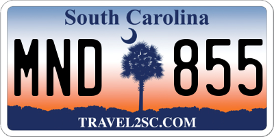 SC license plate MND855