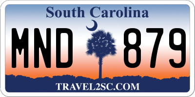 SC license plate MND879