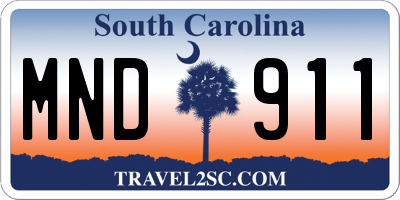 SC license plate MND911
