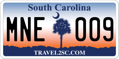 SC license plate MNE009