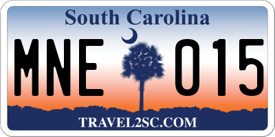 SC license plate MNE015