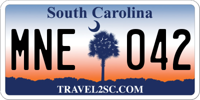 SC license plate MNE042