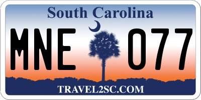 SC license plate MNE077