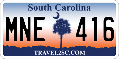 SC license plate MNE416